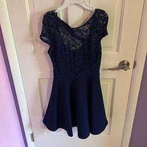 Juniors Navy Lace Dress